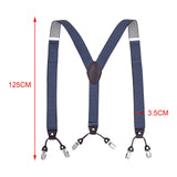 Maxbell Fashion Mens Suspender Elastic Straps Heavy Duty 6 Clips Back Belt Adults