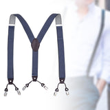 Maxbell Fashion Mens Suspender Elastic Straps Heavy Duty 6 Clips Back Belt Adults