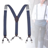 Maxbell Fashion Mens Suspender Elastic Straps Heavy Duty 6 Clips Back Belt Adults