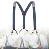 Maxbell Fashion Mens Suspender Elastic Straps Heavy Duty 6 Clips Back Belt Adults