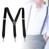 Maxbell Fashion Men's Suspenders Pants Adjustable Unisex Adjustable Y Back Black