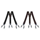 Maxbell Casual Men Women Suspenders Clip Buttons Back Belt Unisex Adults Heavy Duty Black