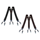 Maxbell Casual Men Women Suspenders Clip Buttons Back Belt Unisex Adults Heavy Duty Black