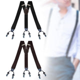 Maxbell Casual Men Women Suspenders Clip Buttons Back Belt Unisex Adults Heavy Duty Black