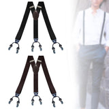 Maxbell Casual Men Women Suspenders Clip Buttons Back Belt Unisex Adults Heavy Duty Black