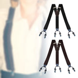Maxbell Casual Men Women Suspenders Clip Buttons Back Belt Unisex Adults Heavy Duty Black