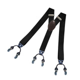 Maxbell Casual Men Women Suspenders Clip Buttons Back Belt Unisex Adults Heavy Duty Black