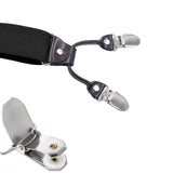 Maxbell Casual Men Women Suspenders Clip Buttons Back Belt Unisex Adults Heavy Duty Black