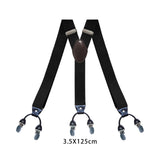 Maxbell Casual Men Women Suspenders Clip Buttons Back Belt Unisex Adults Heavy Duty Black