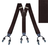 Maxbell Casual Men Women Suspenders Clip Buttons Back Belt Unisex Adults Heavy Duty Brown
