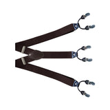 Maxbell Casual Men Women Suspenders Clip Buttons Back Belt Unisex Adults Heavy Duty Brown