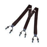 Maxbell Casual Men Women Suspenders Clip Buttons Back Belt Unisex Adults Heavy Duty Brown