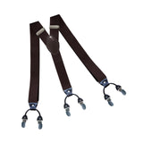 Maxbell Casual Men Women Suspenders Clip Buttons Back Belt Unisex Adults Heavy Duty Brown