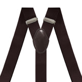 Maxbell Casual Men Women Suspenders Clip Buttons Back Belt Unisex Adults Heavy Duty Brown