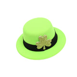 Maxbell Hat Shaped Hair Clip St Patrick's Day Barrettes Girls Teens Shamrock Light Green