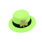 Maxbell Hat Shaped Hair Clip St Patrick's Day Barrettes Girls Teens Shamrock Light Green