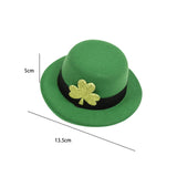 Maxbell Hat Shaped Hair Clip St Patrick's Day Barrettes Girls Teens Shamrock Dark Green