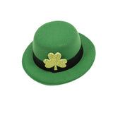 Maxbell Hat Shaped Hair Clip St Patrick's Day Barrettes Girls Teens Shamrock Dark Green