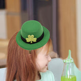 Maxbell Hat Shaped Hair Clip St Patrick's Day Barrettes Girls Teens Shamrock Dark Green