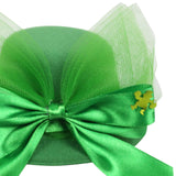 Maxbell Hat Shaped Hair Clip St Patrick's Day Barrettes Girls Teens Mesh Bow Tie