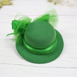 Maxbell Hat Shaped Hair Clip St Patrick's Day Barrettes Girls Teens Mesh Bow Tie