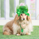 Maxbell Hat Shaped Hair Clip St Patrick's Day Barrettes Girls Teens Mesh Bow Tie