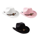 Maxbell Casual Cowboy Hat Fancy Dress Photo Props Wide Brim for Teens Fishing Travel White