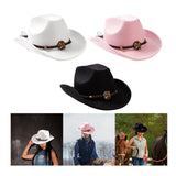 Maxbell Casual Cowboy Hat Fancy Dress Photo Props Wide Brim for Teens Fishing Travel White