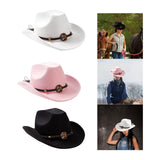 Maxbell Casual Cowboy Hat Fancy Dress Photo Props Wide Brim for Teens Fishing Travel White