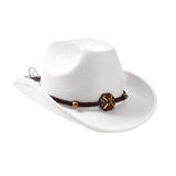 Maxbell Casual Cowboy Hat Fancy Dress Photo Props Wide Brim for Teens Fishing Travel White