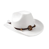 Maxbell Casual Cowboy Hat Fancy Dress Photo Props Wide Brim for Teens Fishing Travel White