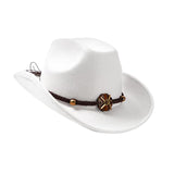 Maxbell Casual Cowboy Hat Fancy Dress Photo Props Wide Brim for Teens Fishing Travel White