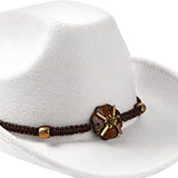 Maxbell Casual Cowboy Hat Fancy Dress Photo Props Wide Brim for Teens Fishing Travel White