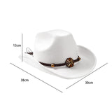 Maxbell Casual Cowboy Hat Fancy Dress Photo Props Wide Brim for Teens Fishing Travel White