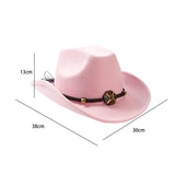 Maxbell Casual Cowboy Hat Fancy Dress Photo Props Wide Brim for Teens Fishing Travel Pink