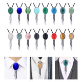 Maxbell Cowgirl Bolo Tie Necktie Adjustable with Pendant for Hoodies Anniversary White