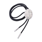 Maxbell Cowgirl Bolo Tie Necktie Adjustable with Pendant for Hoodies Anniversary White