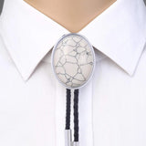 Maxbell Cowgirl Bolo Tie Necktie Adjustable with Pendant for Hoodies Anniversary White