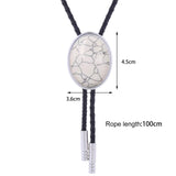 Maxbell Cowgirl Bolo Tie Necktie Adjustable with Pendant for Hoodies Anniversary White
