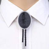 Maxbell Cowgirl Bolo Tie Necktie Adjustable with Pendant for Hoodies Anniversary Black Stripes