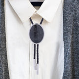 Maxbell Cowgirl Bolo Tie Necktie Adjustable with Pendant for Hoodies Anniversary Black Stripes