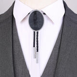 Maxbell Cowgirl Bolo Tie Necktie Adjustable with Pendant for Hoodies Anniversary Black Stripes