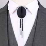 Maxbell Cowgirl Bolo Tie Necktie Adjustable with Pendant for Hoodies Anniversary Pure Black
