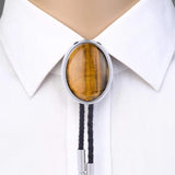 Maxbell Cowgirl Bolo Tie Necktie Adjustable with Pendant for Hoodies Anniversary Yellow Brown