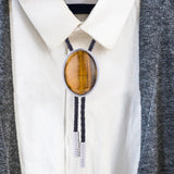 Maxbell Cowgirl Bolo Tie Necktie Adjustable with Pendant for Hoodies Anniversary Yellow Brown