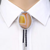 Maxbell Cowgirl Bolo Tie Necktie Adjustable with Pendant for Hoodies Anniversary Yellow Line