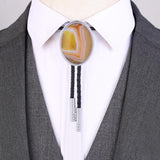 Maxbell Cowgirl Bolo Tie Necktie Adjustable with Pendant for Hoodies Anniversary Yellow Line