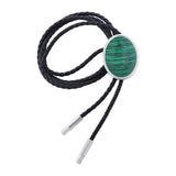 Maxbell Cowgirl Bolo Tie Necktie Adjustable with Pendant for Hoodies Anniversary Green Color Black Stripes