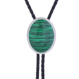 Maxbell Cowgirl Bolo Tie Necktie Adjustable with Pendant for Hoodies Anniversary Green Color Black Stripes