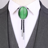 Maxbell Cowgirl Bolo Tie Necktie Adjustable with Pendant for Hoodies Anniversary Pure Green